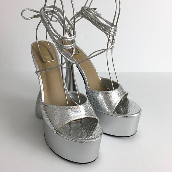 EGO Silver Platform Heels - Picture 6 of 15